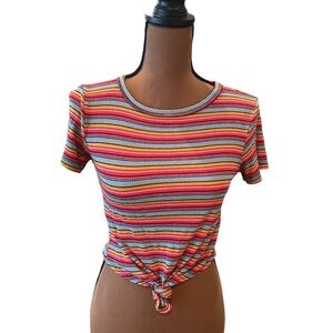 Petite Gateau Stripped Cropped T Size Small  #B144
